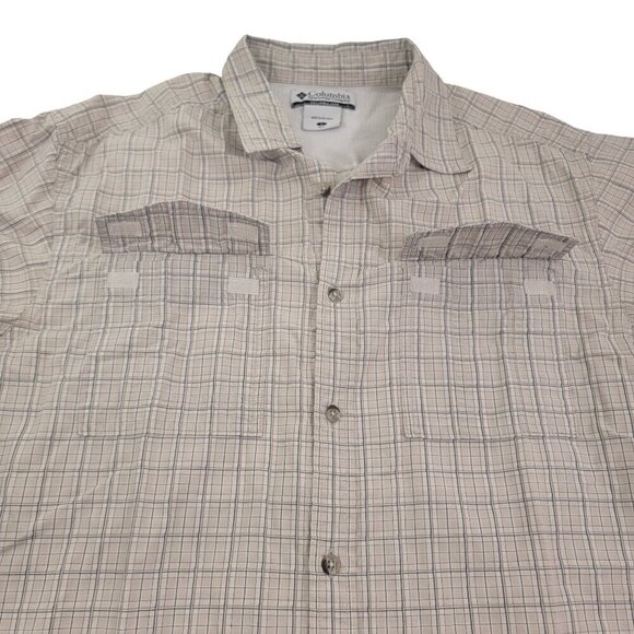 Columbia Omni-Shade Outdoor Fishing Short Sleeve Button Down Shirt – Size Large - Picture 14 of 15